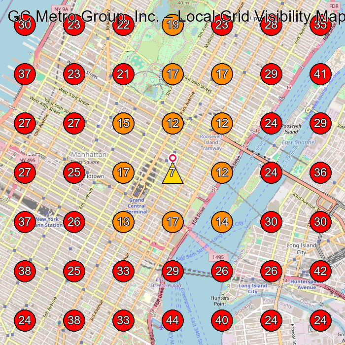 GC Metro Group, Inc. GeoGrid visibility map for General Contractor in New York